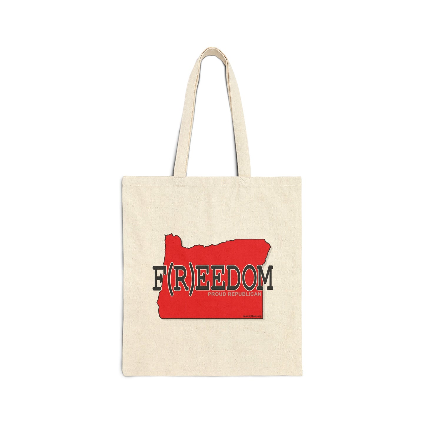 F(R)EEDOM Oregon Republican Red State Conservative Election 2024 Cotton Canvas Tote Bag - 2 Colors Options