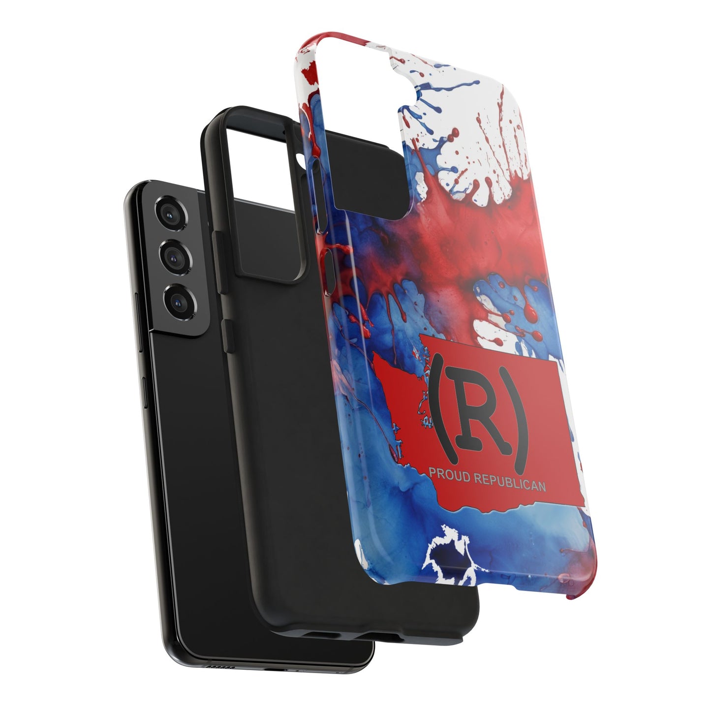 Washington Red State Red, White & Blue Splash Republican (R) Conservative Tough Phone Cases