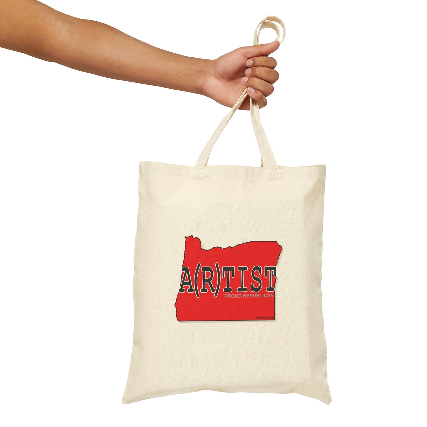 A(R)TIST Oregon Republican Red State Conservative Election 2024 Cotton Canvas Tote Bag - 2 Colors Options