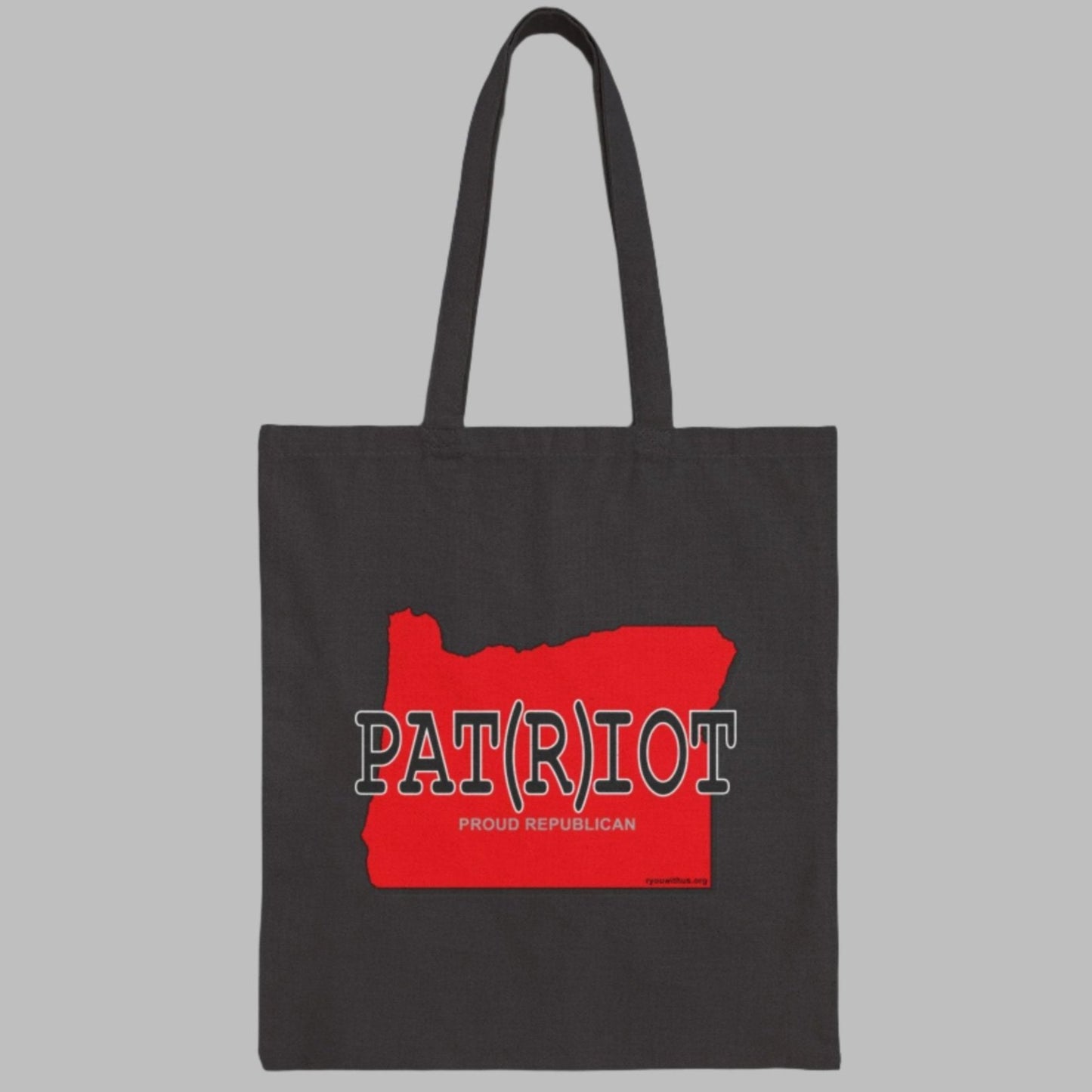 PAT(R)IOT Oregon Republican Red State Conservative Election 2024 Cotton Canvas Tote Bag - 2 Colors Options