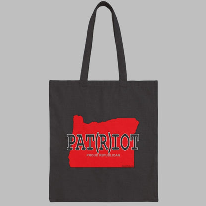 PAT(R)IOT Oregon Republican Red State Conservative Election 2024 Cotton Canvas Tote Bag - 2 Colors Options