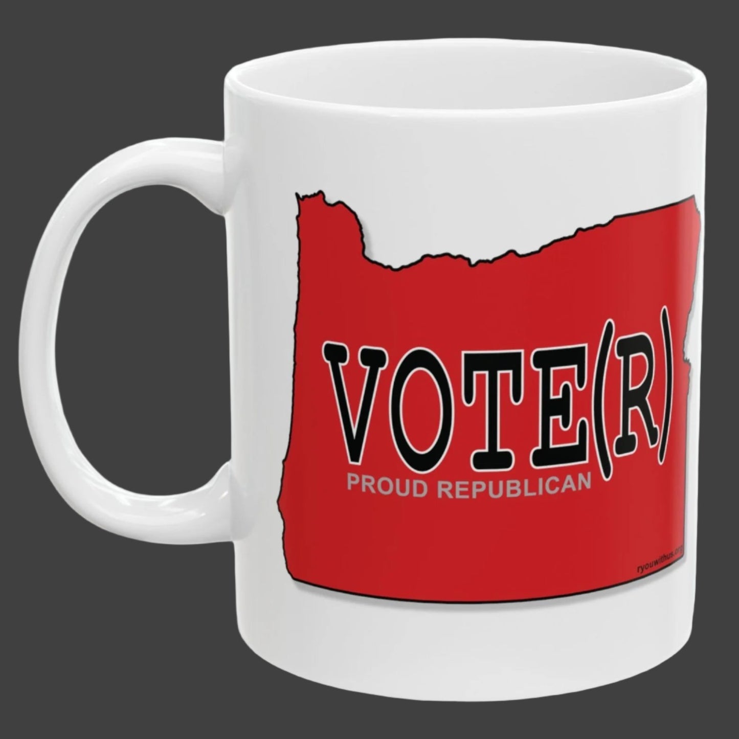 VOTE(R) Oregon Republican Red State Conservative Election 2024 Voter Ceramic Mug - 11oz.