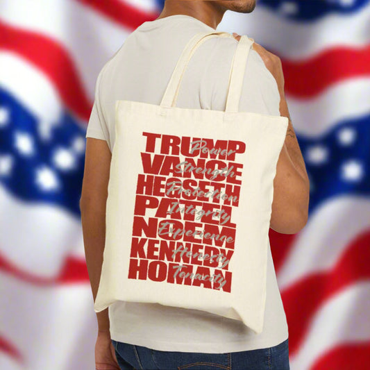 Trump Cabinet Dream Team Republican Red State Conservative Election 2024 Cotton Canvas Tote Bag - 2 Colors Options