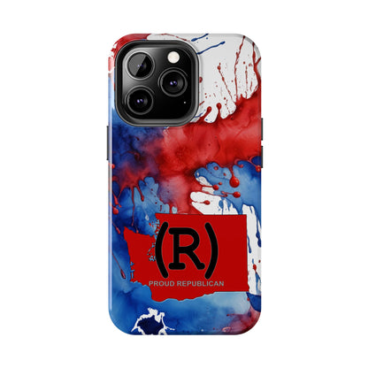 Washington Red State Red, White & Blue Splash Republican (R) Conservative Tough Phone Cases