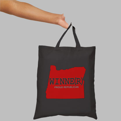 WINNE(R) Oregon Republican Red State Conservative Election 2024 Cotton Canvas Tote Bag - 2 Colors Options