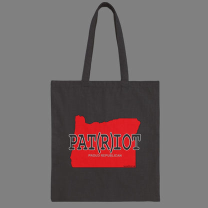 PAT(R)IOT Oregon Republican Red State Conservative Election 2024 Cotton Canvas Tote Bag - 2 Colors Options