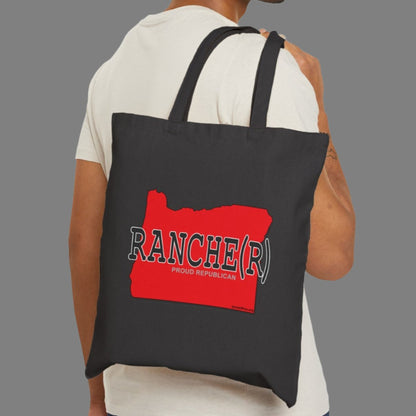 RANCHE(R) Oregon Republican Red State Conservative Election 2024 Cotton Canvas Tote Bag - 2 Colors Options