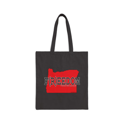 F(R)EEDOM Oregon Republican Red State Conservative Election 2024 Cotton Canvas Tote Bag - 2 Colors Options