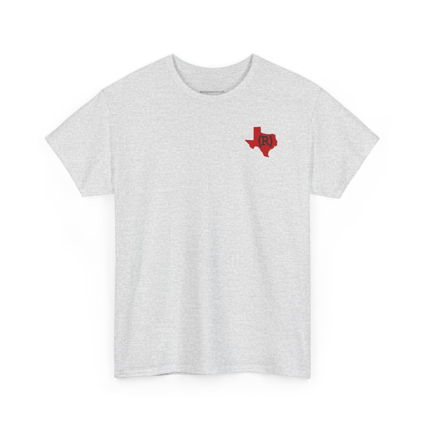 Texas Red State (R) Republican Conservative Printed Front & Back Unisex Heavy Cotton Tee