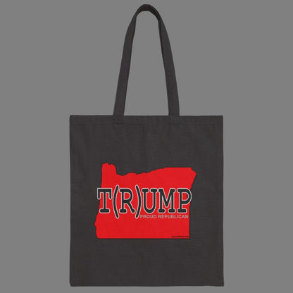 T(R)UMP Oregon Republican Red State Conservative Election 2024 Cotton Canvas Tote Bag - 2 Colors Options