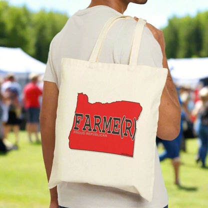 FARME(R) Oregon Republican Red State Conservative Election 2024 Cotton Canvas Tote Bag - 2 Colors Options