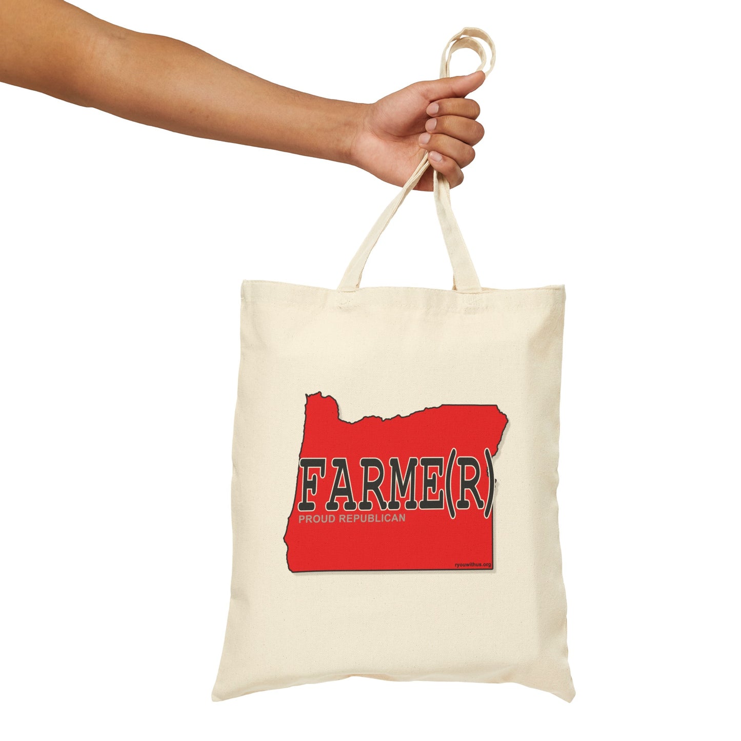 FARME(R) Oregon Republican Red State Conservative Election 2024 Cotton Canvas Tote Bag - 2 Colors Options