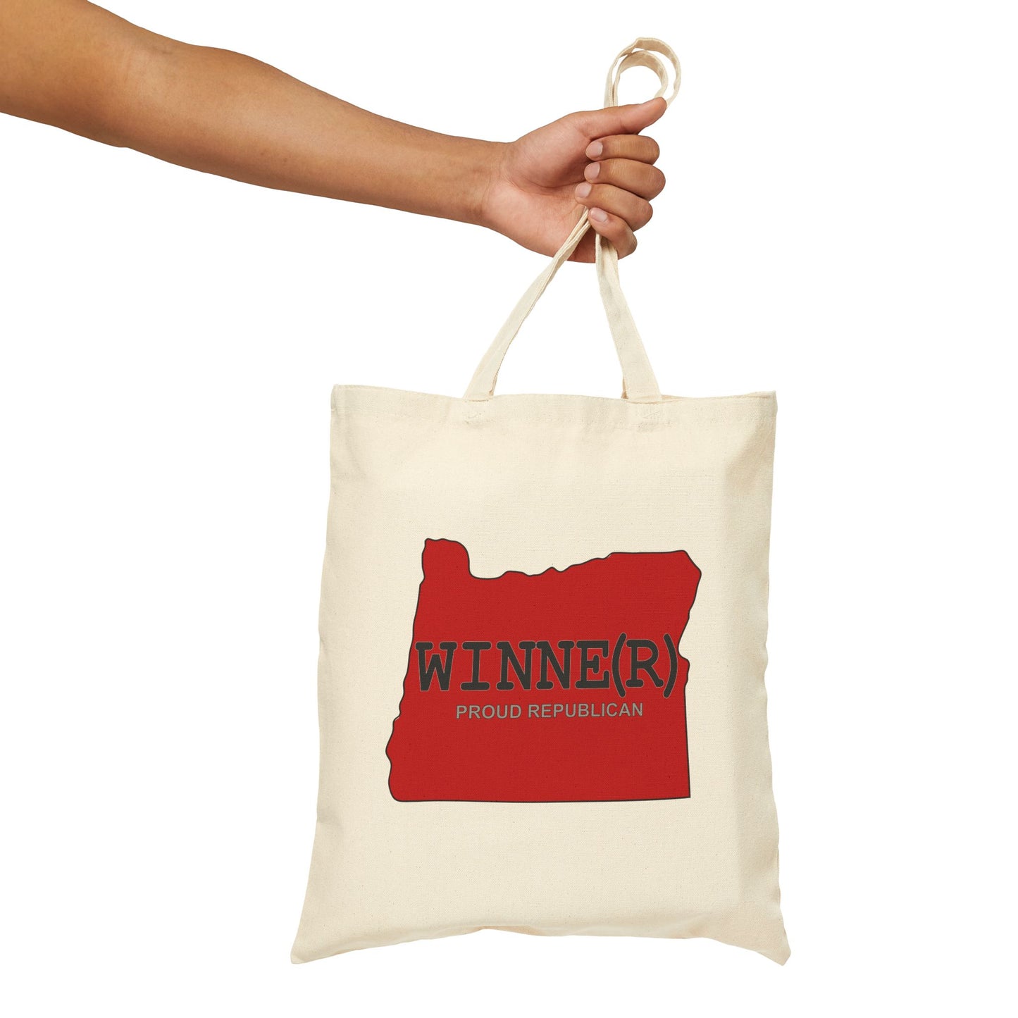 WINNE(R) Oregon Republican Red State Conservative Election 2024 Cotton Canvas Tote Bag - 2 Colors Options