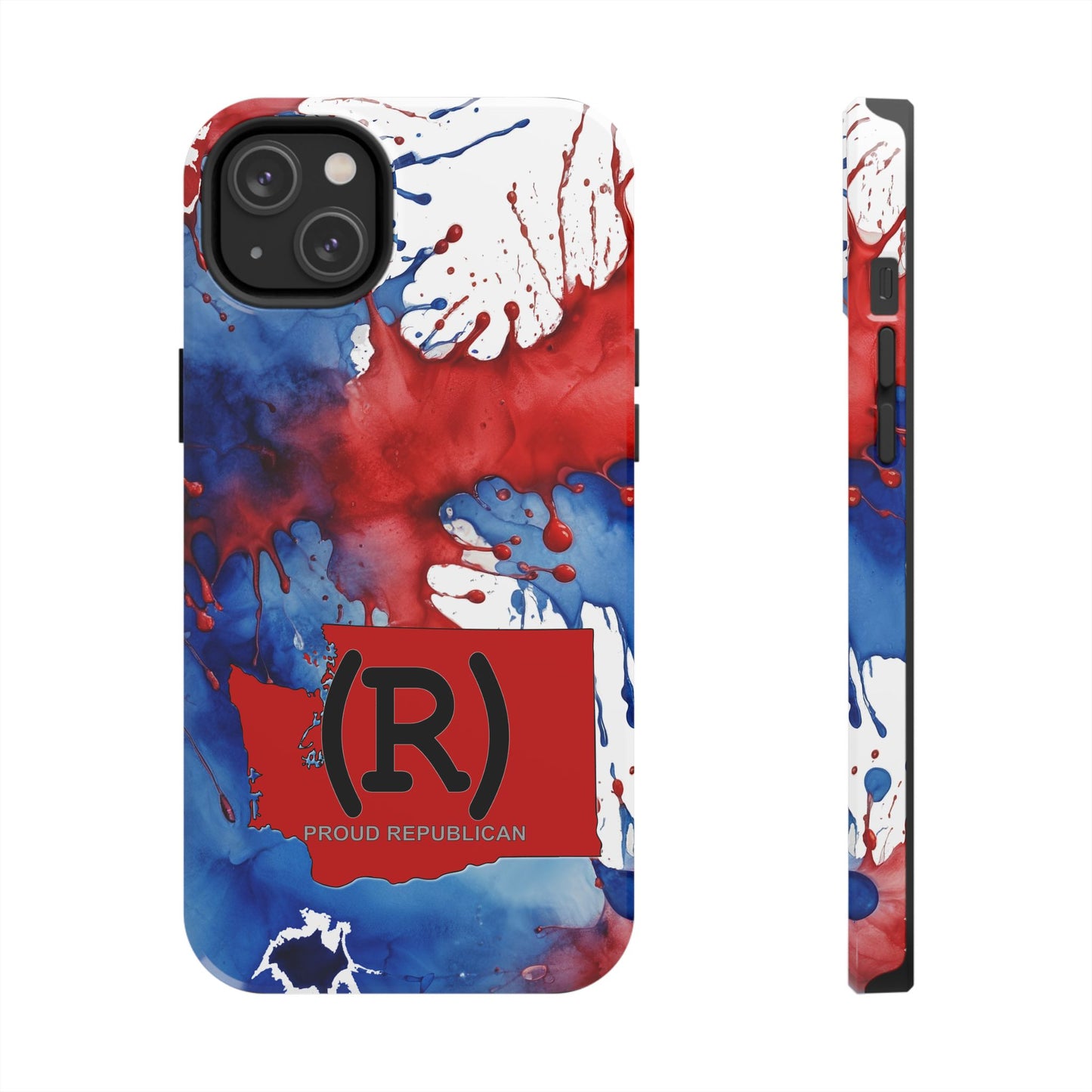 Washington Red State Red, White & Blue Splash Republican (R) Conservative Tough Phone Cases