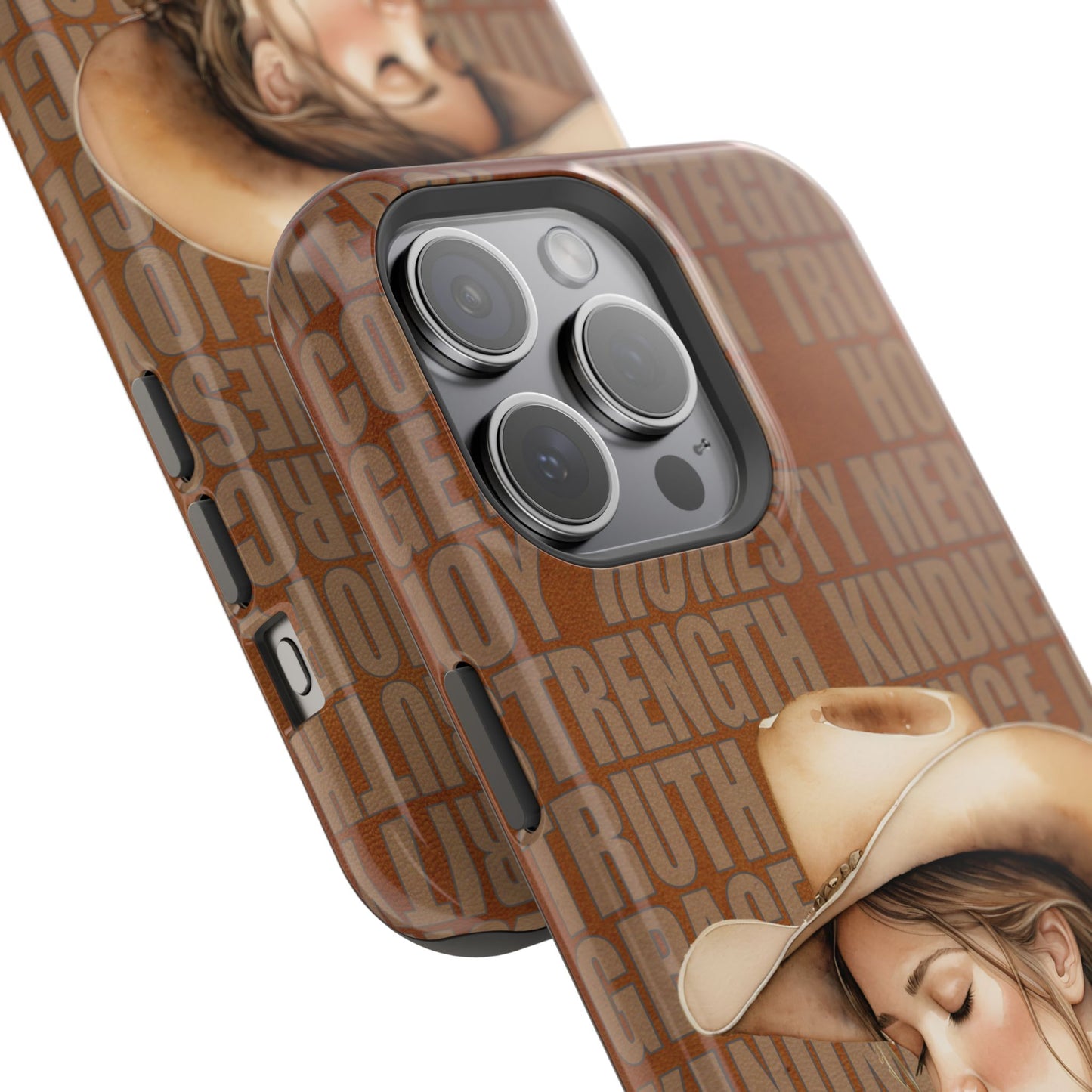 Watercolor Cowgirl Western Virtues Prayer Impact-Resistant Phone Cases