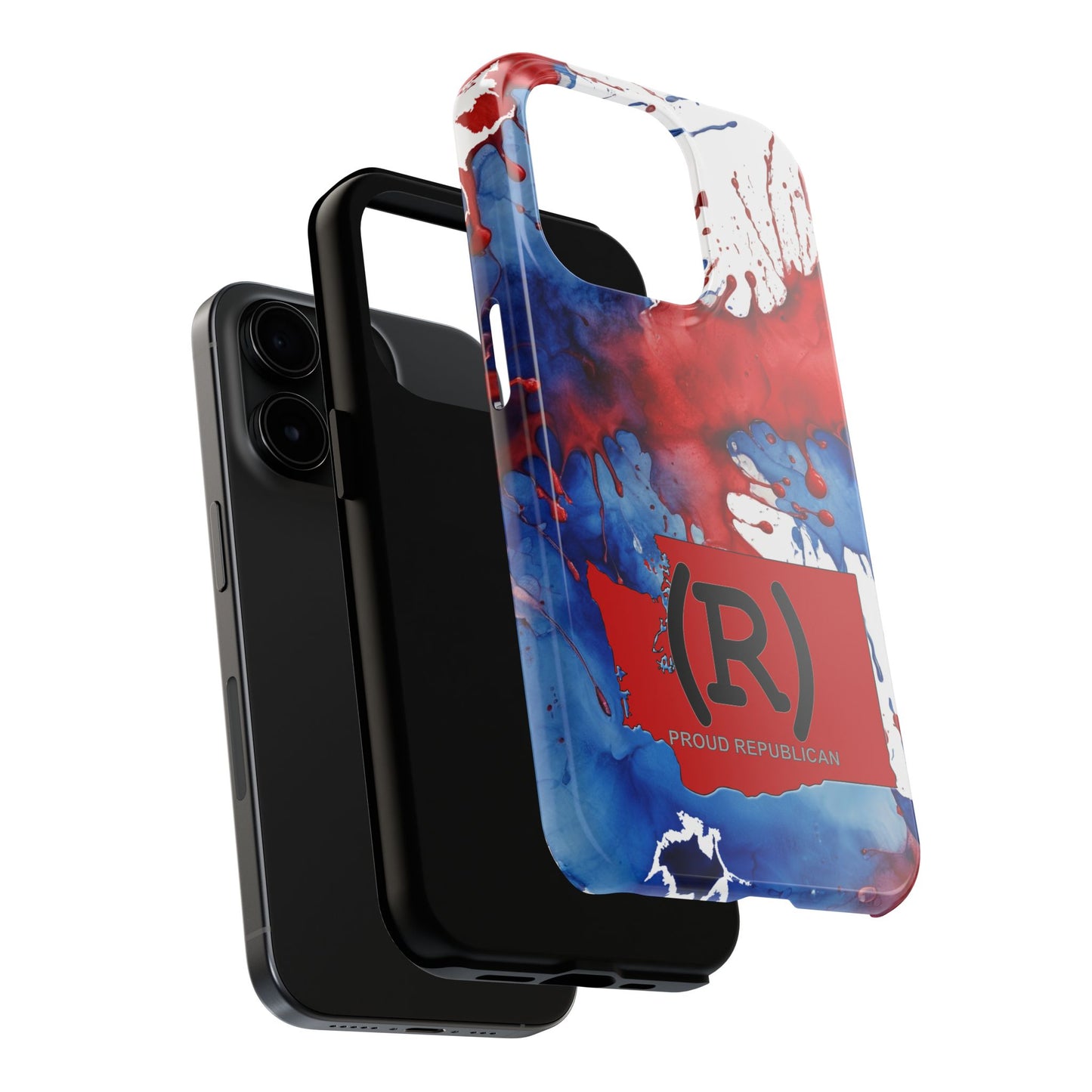 Washington Red State Red, White & Blue Splash Republican (R) Conservative Tough Phone Cases