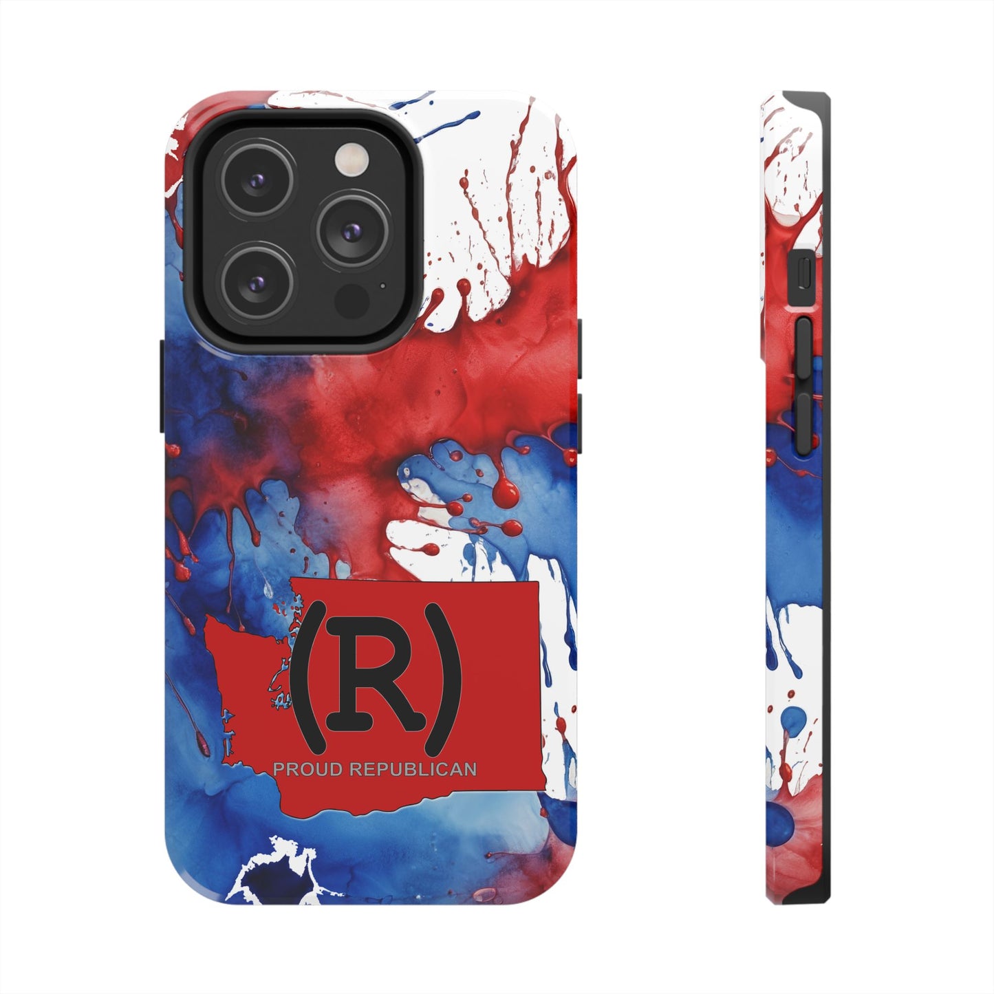 Washington Red State Red, White & Blue Splash Republican (R) Conservative Tough Phone Cases