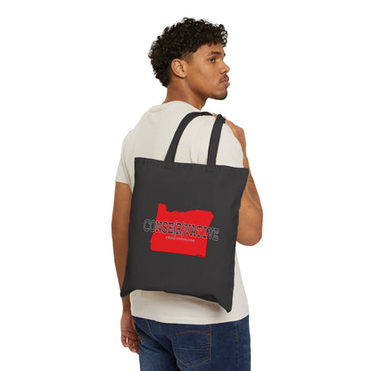 CONSE(R)VATIVE Oregon Republican Red State Conservative Election 2024 Cotton Canvas Tote Bag - 2 Colors Options