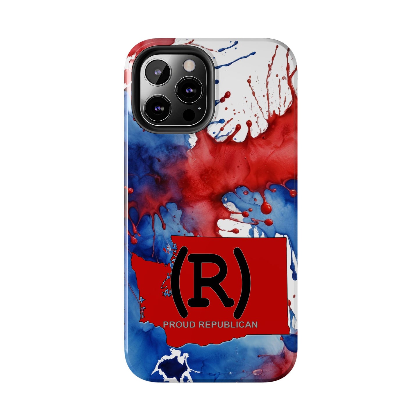 Washington Red State Red, White & Blue Splash Republican (R) Conservative Tough Phone Cases