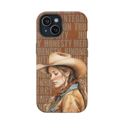 "Uplifted" Watercolor Cowgirl Western Virtues Prayer Impact-Resistant Phone Cases