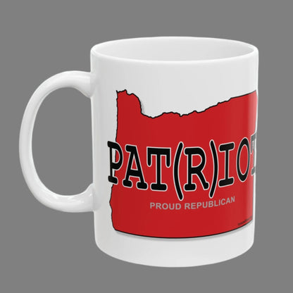 PAT(R)IOT Oregon Republican Red State Conservative Election 2024 Patriot Ceramic Mug - 11oz.