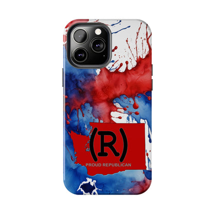 Washington Red State Red, White & Blue Splash Republican (R) Conservative Tough Phone Cases