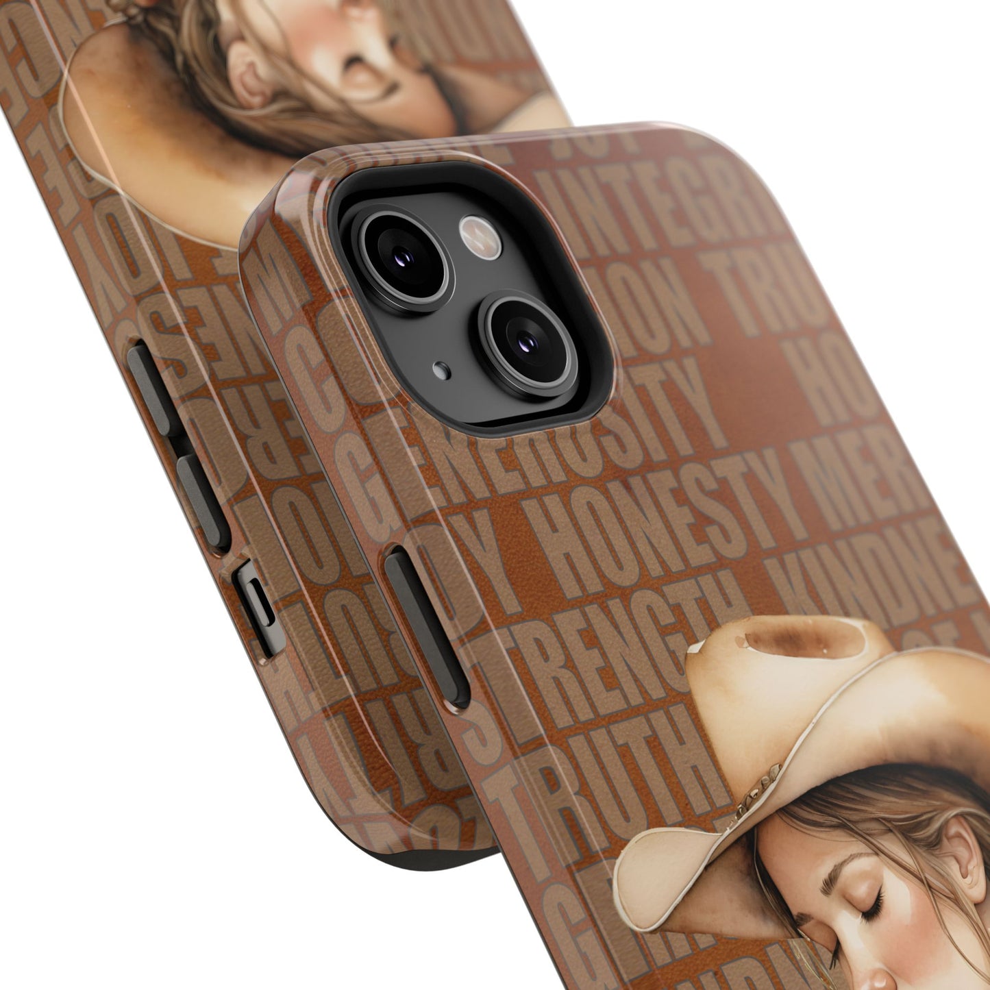 Watercolor Cowgirl Western Virtues Prayer Impact-Resistant Phone Cases