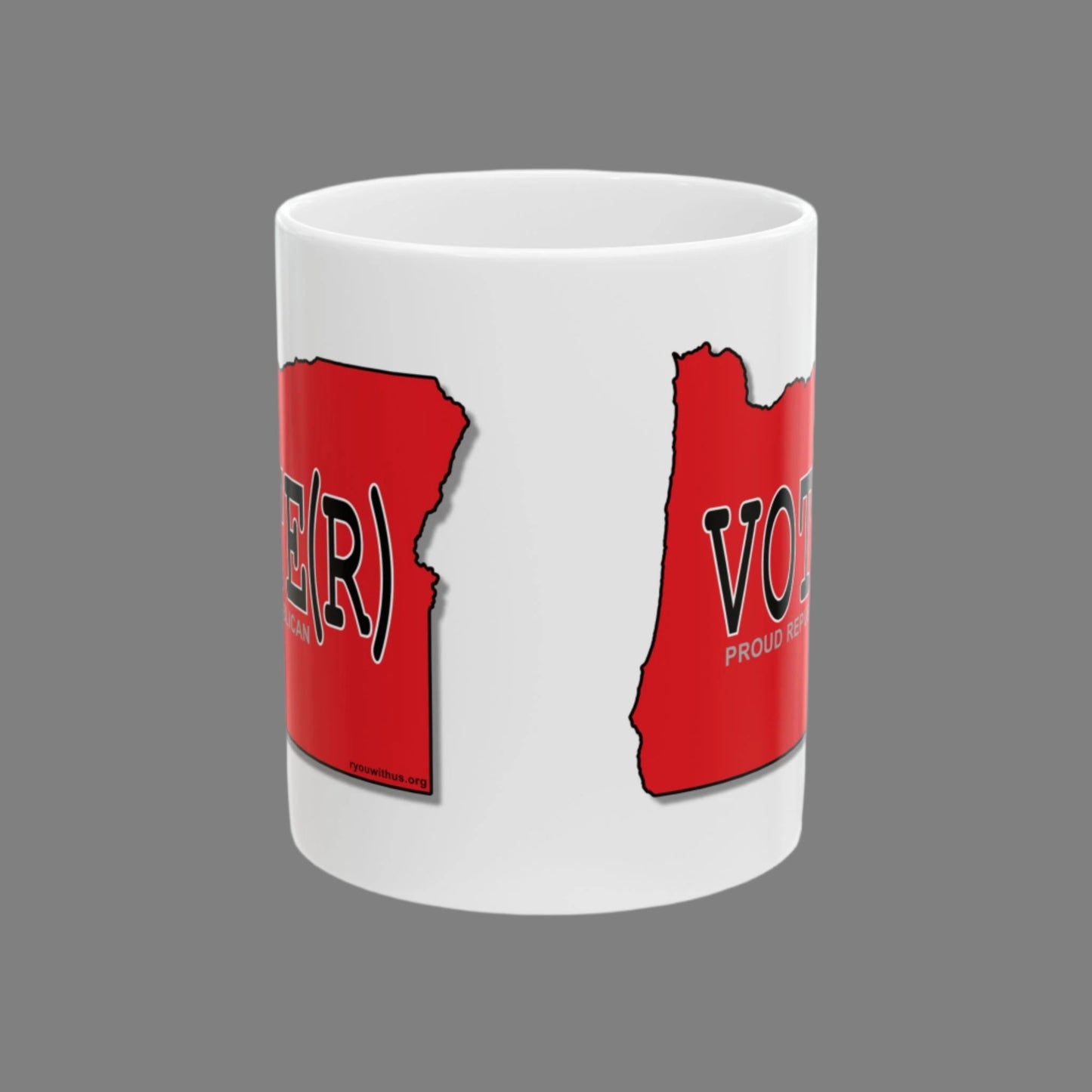 VOTE(R) Oregon Republican Red State Conservative Election 2024 Conservative Ceramic Mug - 11oz.