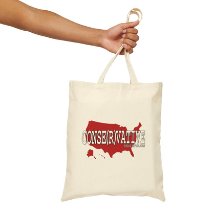 CONSE(R)VATIVE USA Republican Red State Conservative Election 2024 Tote Bag - 2 Color Options