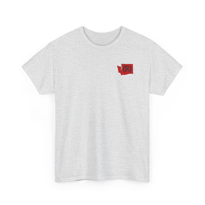 Washington Red State (R) Printed Front & Back Unisex Heavy Cotton Tee