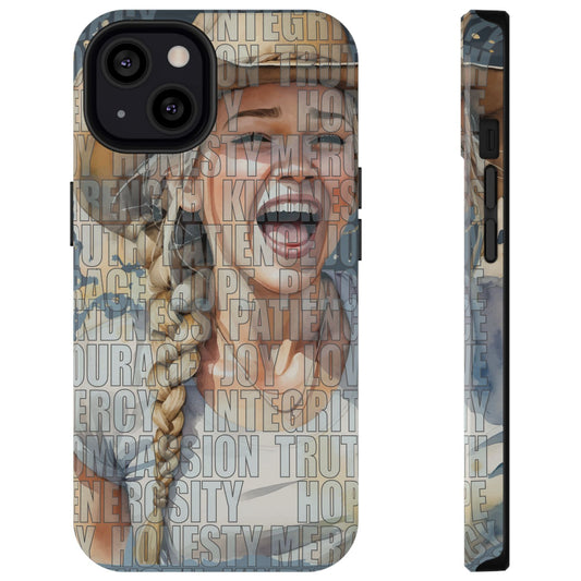 Happy Laughing Blond Cowgirl Western Values Impact-Resistant iPhone & Galaxy Phone Cases