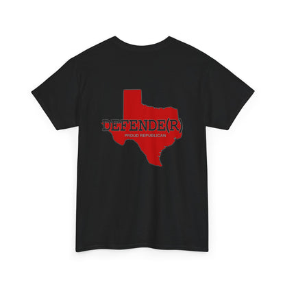 Texas DEFENDE(R) Republican (R) Conservative Unisex Heavy Cotton Tee (8 Color Options) S - 5X