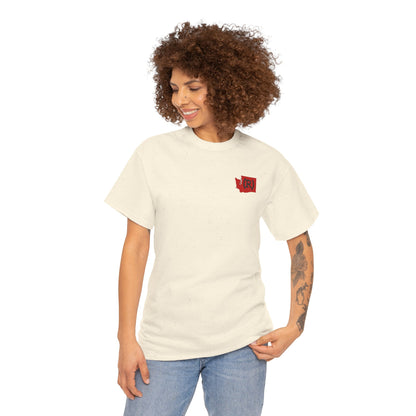 Washington Red State (R) Printed Front & Back Unisex Heavy Cotton Tee