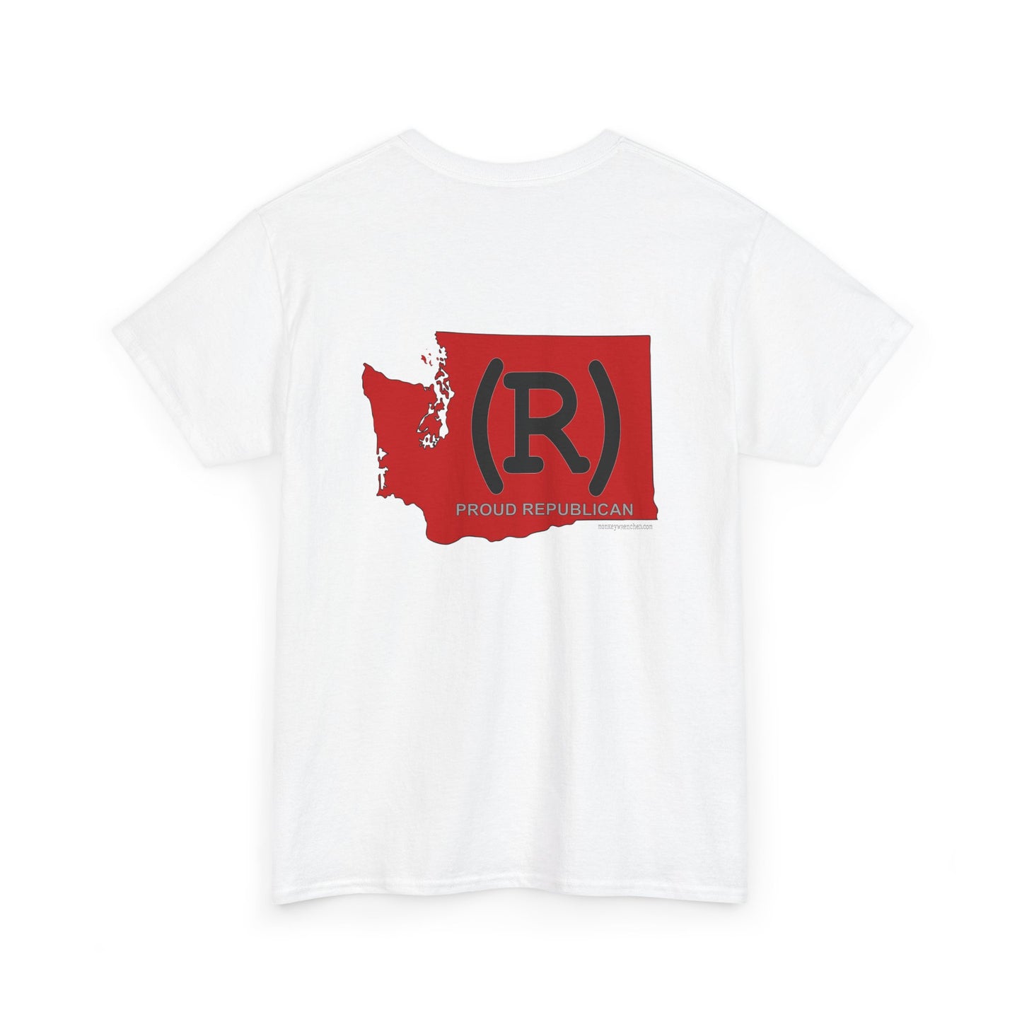 Washington Red State (R) Printed Front & Back Unisex Heavy Cotton Tee