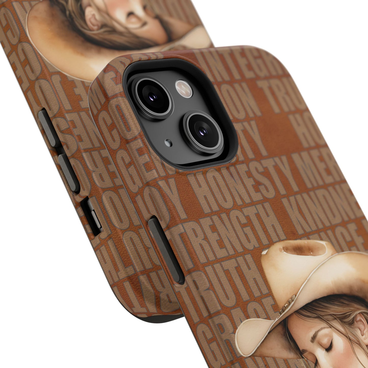 Watercolor Cowgirl Western Virtues Prayer Impact-Resistant Phone Cases
