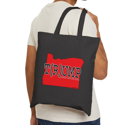 T(R)UMP Oregon Republican Red State Conservative Election 2024 Cotton Canvas Tote Bag - 2 Colors Options