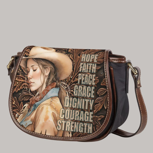 Feisty West Tambourin Bag Tooled Look