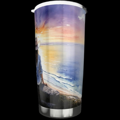 Saltwater Cowgirl Watercolor Image Stainless Steel Tumbler - 20 oz.