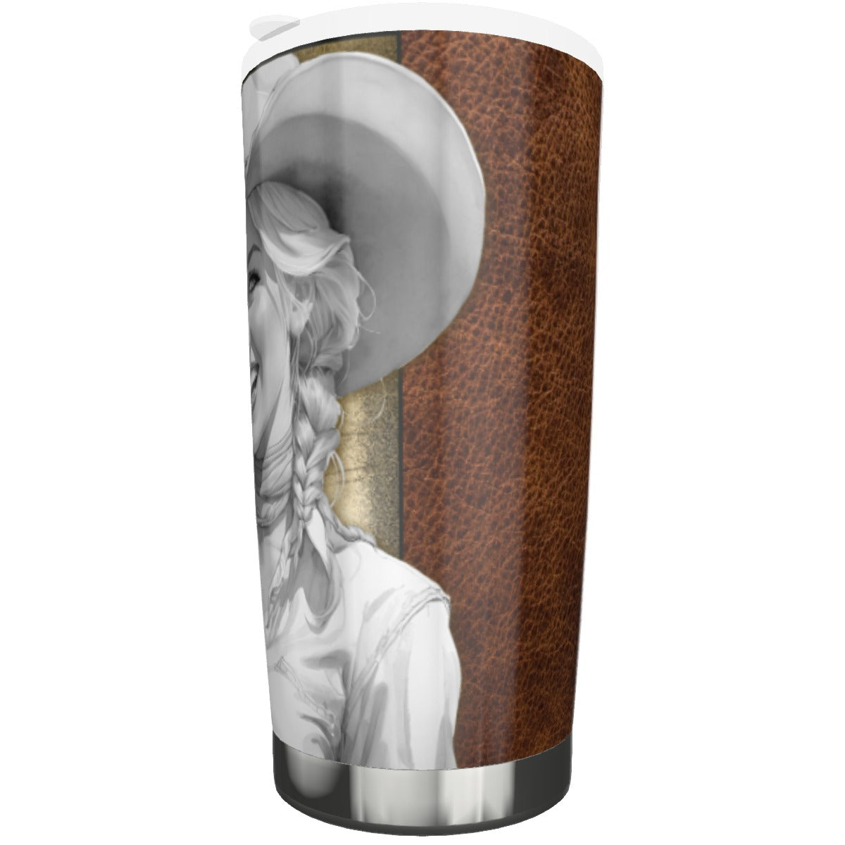 Joyful Cowgirl Las Vegas Sign Blond Sepia Stainless Steel Tumbler - 20 oz (VIDEO) **FREE SHIPPING**