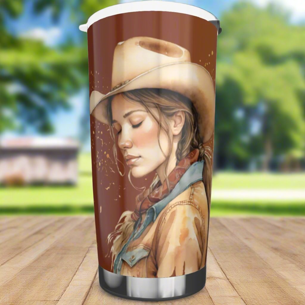 Peaceful Cowgirl 20 oz. Stainless Tumbler with Lid