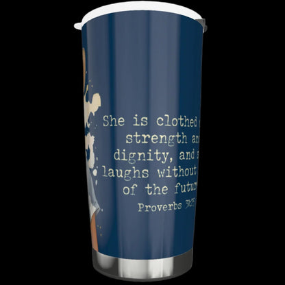 Laughing blond cowgirl stainless steel tumbler