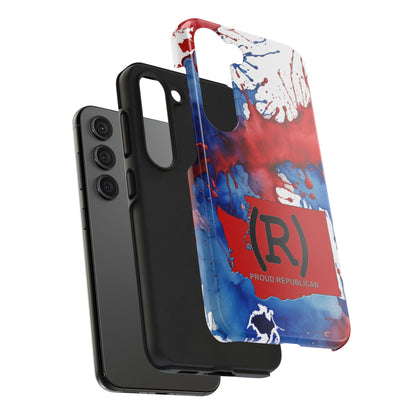 Washington Red State Red, White & Blue Splash Republican (R) Conservative Tough Phone Cases