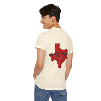 Texas AME(R)ICAN Republican (R) Conservative Unisex Heavy Cotton Tee (8 Color Options) S - 5X