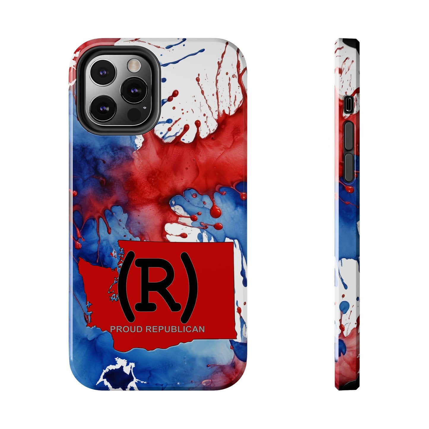 Washington Red State Red, White & Blue Splash Republican (R) Conservative Tough Phone Cases