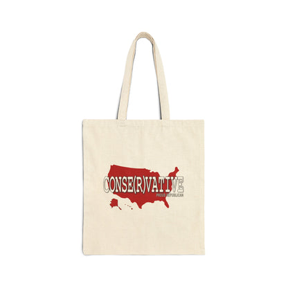 CONSE(R)VATIVE USA Republican Red State Conservative Election 2024 Tote Bag - 2 Color Options