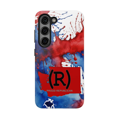 Washington Red State Red, White & Blue Splash Republican (R) Conservative Tough Phone Cases