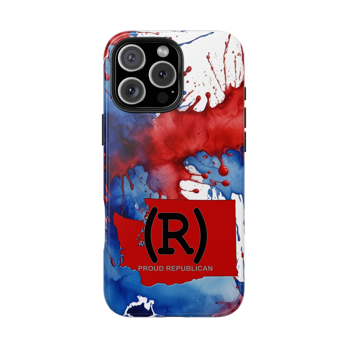 Washington Red State Red, White & Blue Splash Republican (R) Conservative Tough Phone Cases