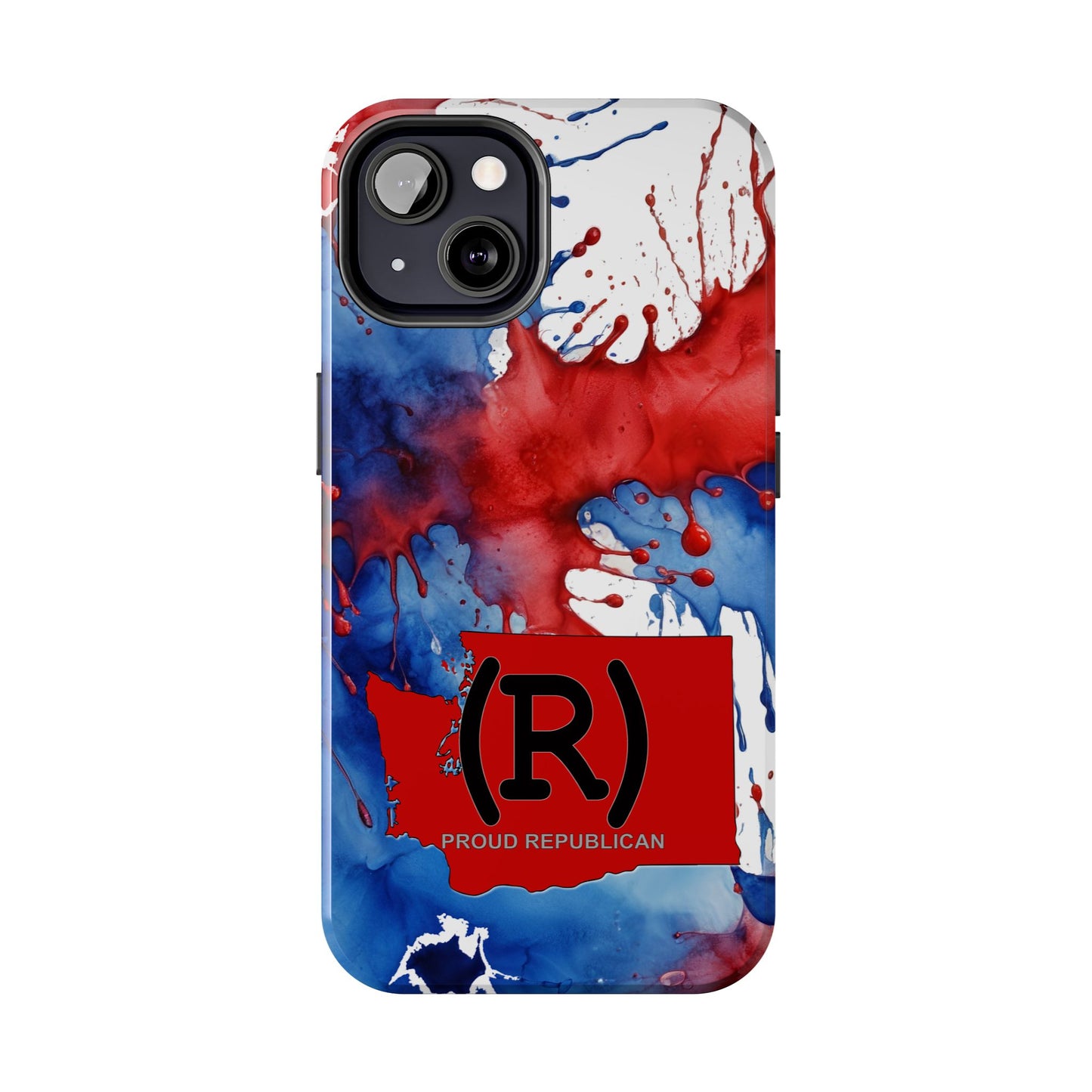 Washington Red State Red, White & Blue Splash Republican (R) Conservative Tough Phone Cases