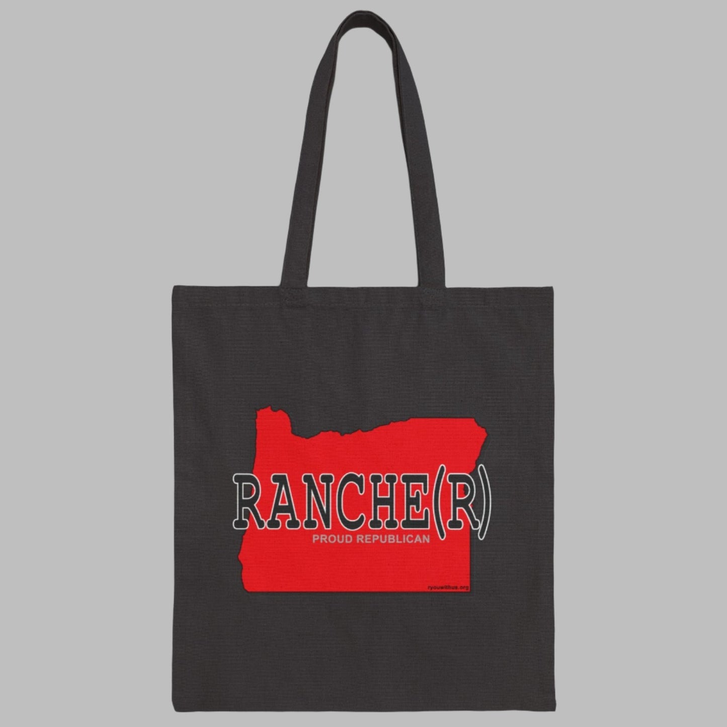 RANCHE(R) Oregon Republican Red State Conservative Election 2024 Cotton Canvas Tote Bag - 2 Colors Options