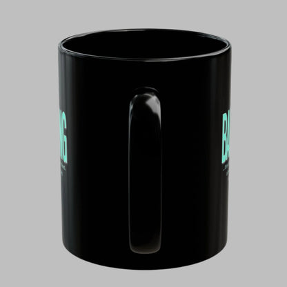 Glossy black 11  oz. coffee mug imprinted with Barrel Racing Mom on both sides is perfect gift for the  rodeo mom you know and love. (Even if she's you! Treat yourself!)